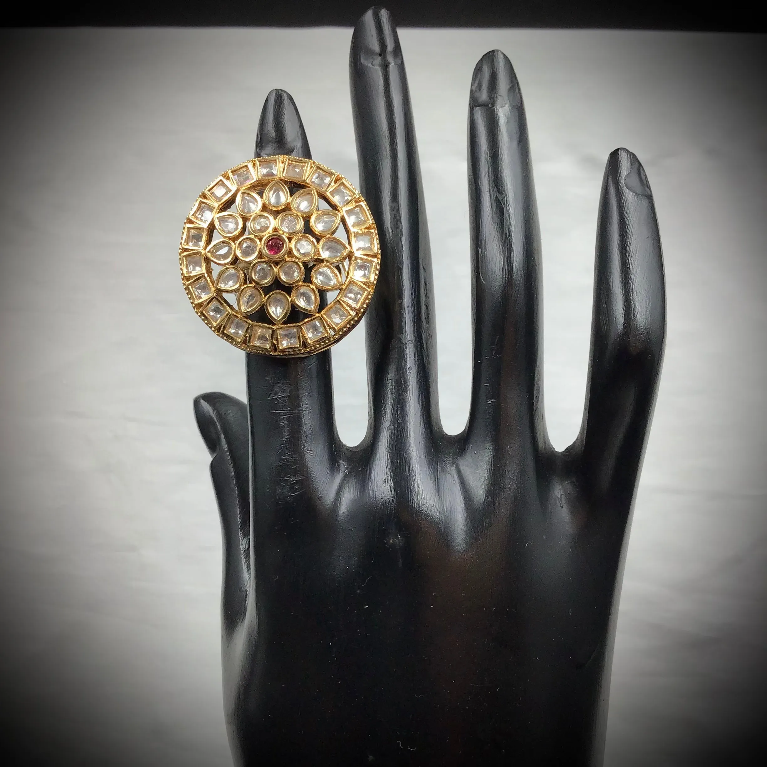 Adjustable Kundan Ring 8442-73