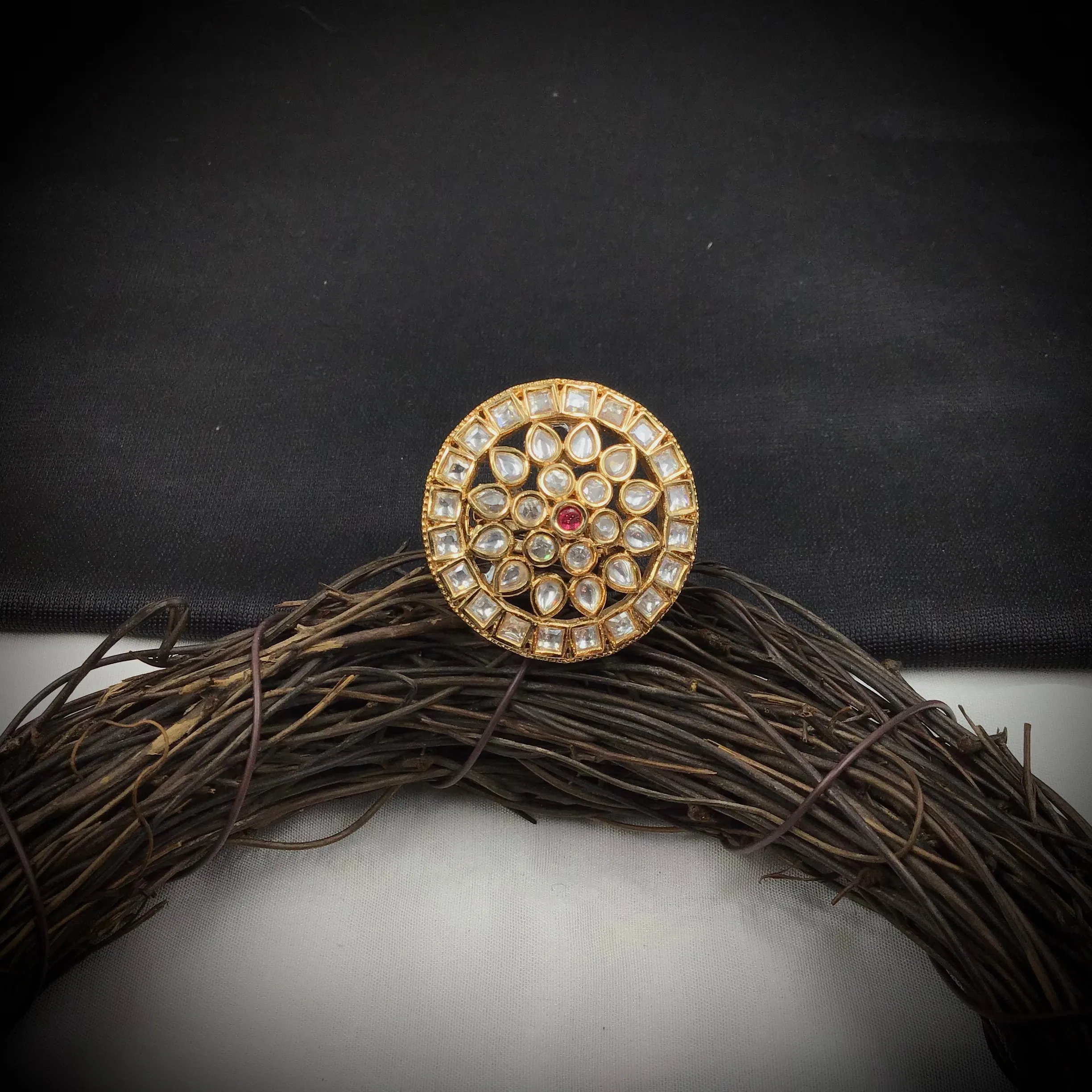 Adjustable Kundan Ring 8442-73
