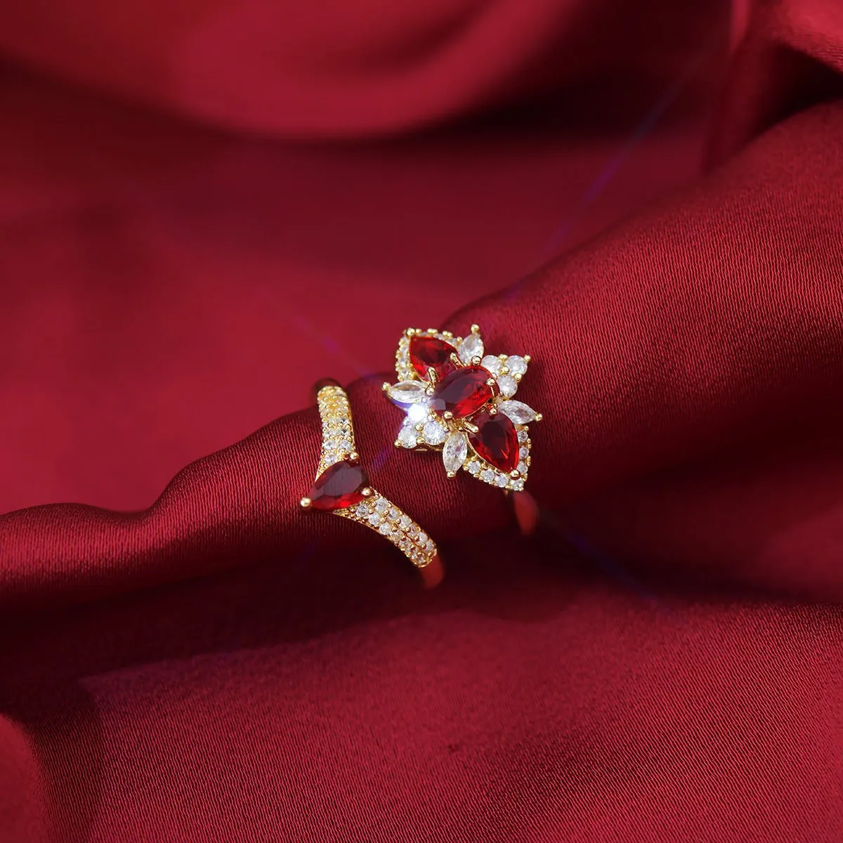 Crimson Blossom Ring