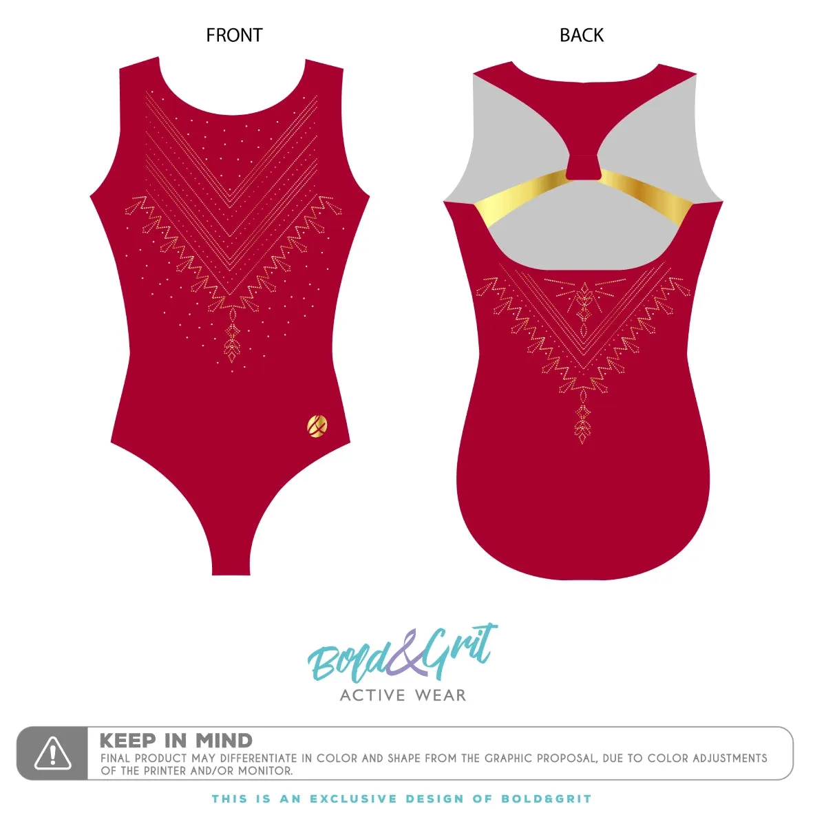 Crimson golden leotard
