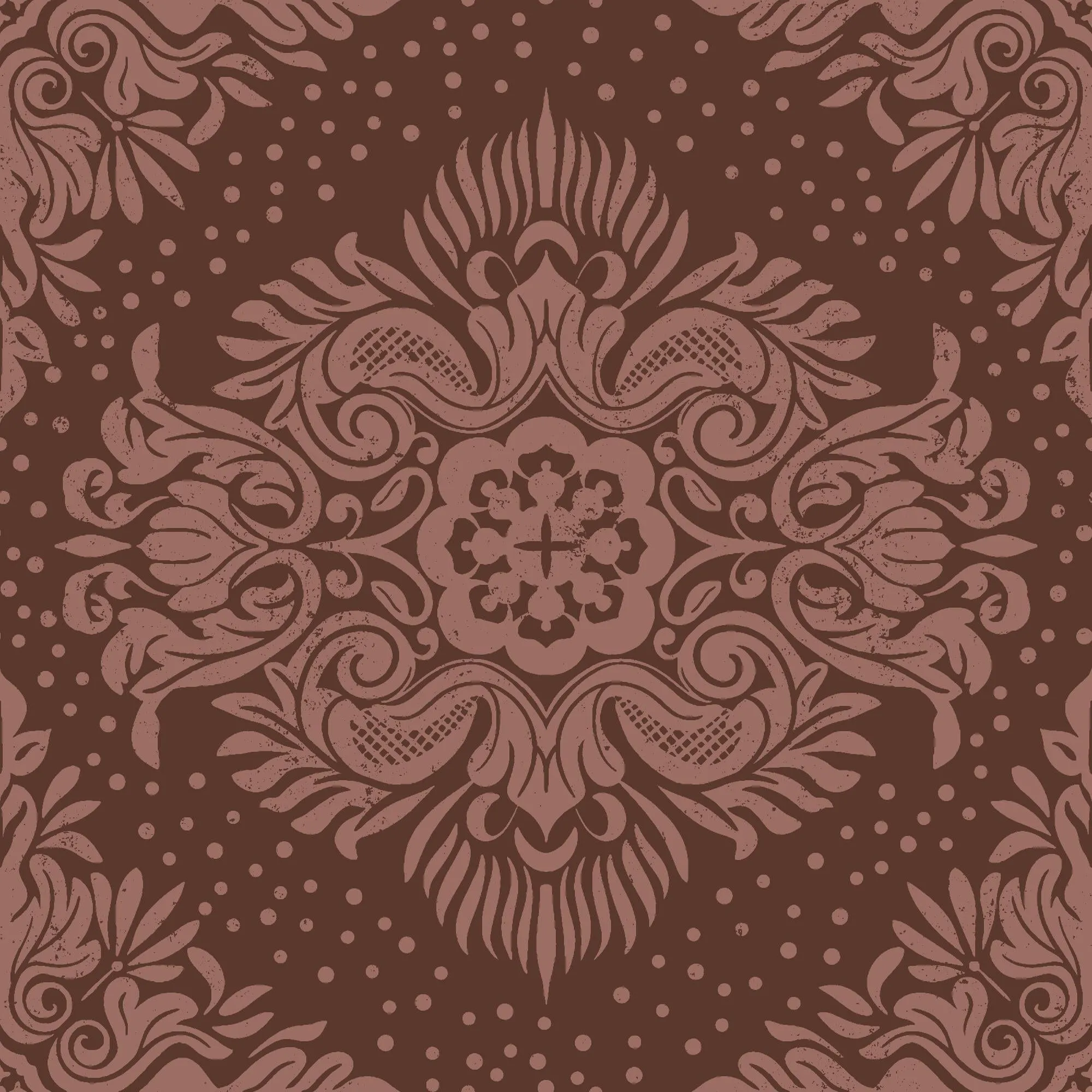 Damask Revival-Crimson - Wall Covering - Pre-Pasted PVC Free