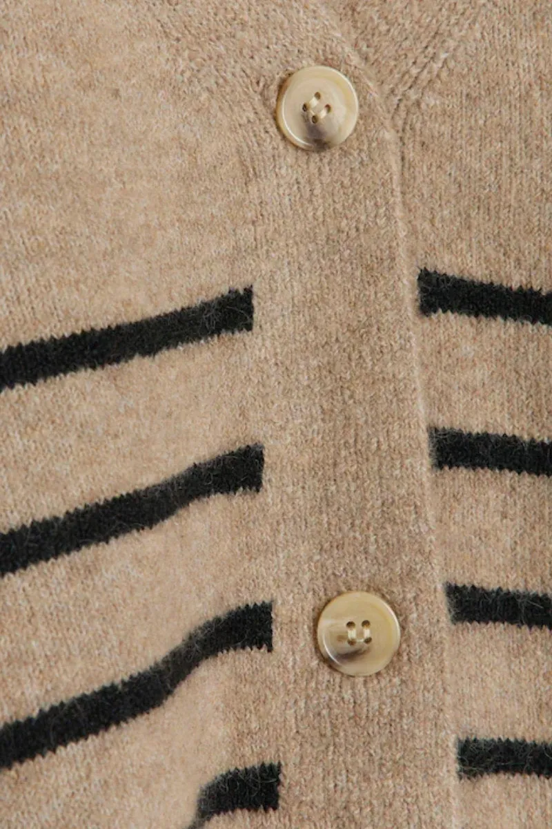 Ex RI Cropped Knit Stripe Cardigan