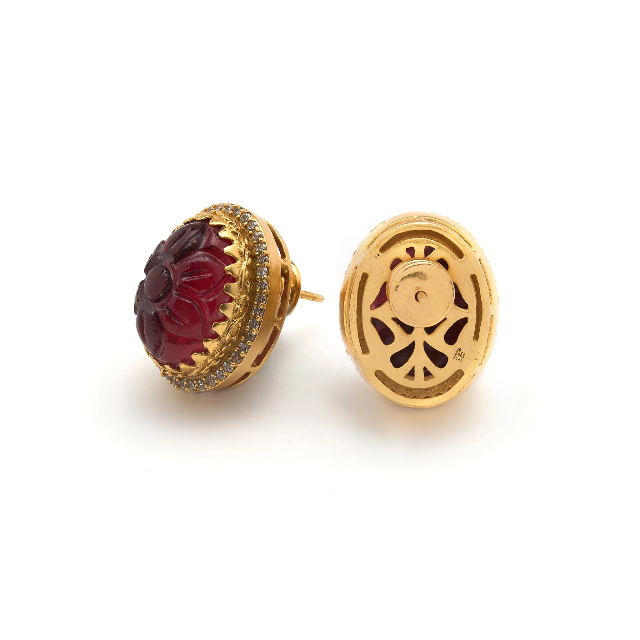 Gulmohar Crimson Studs