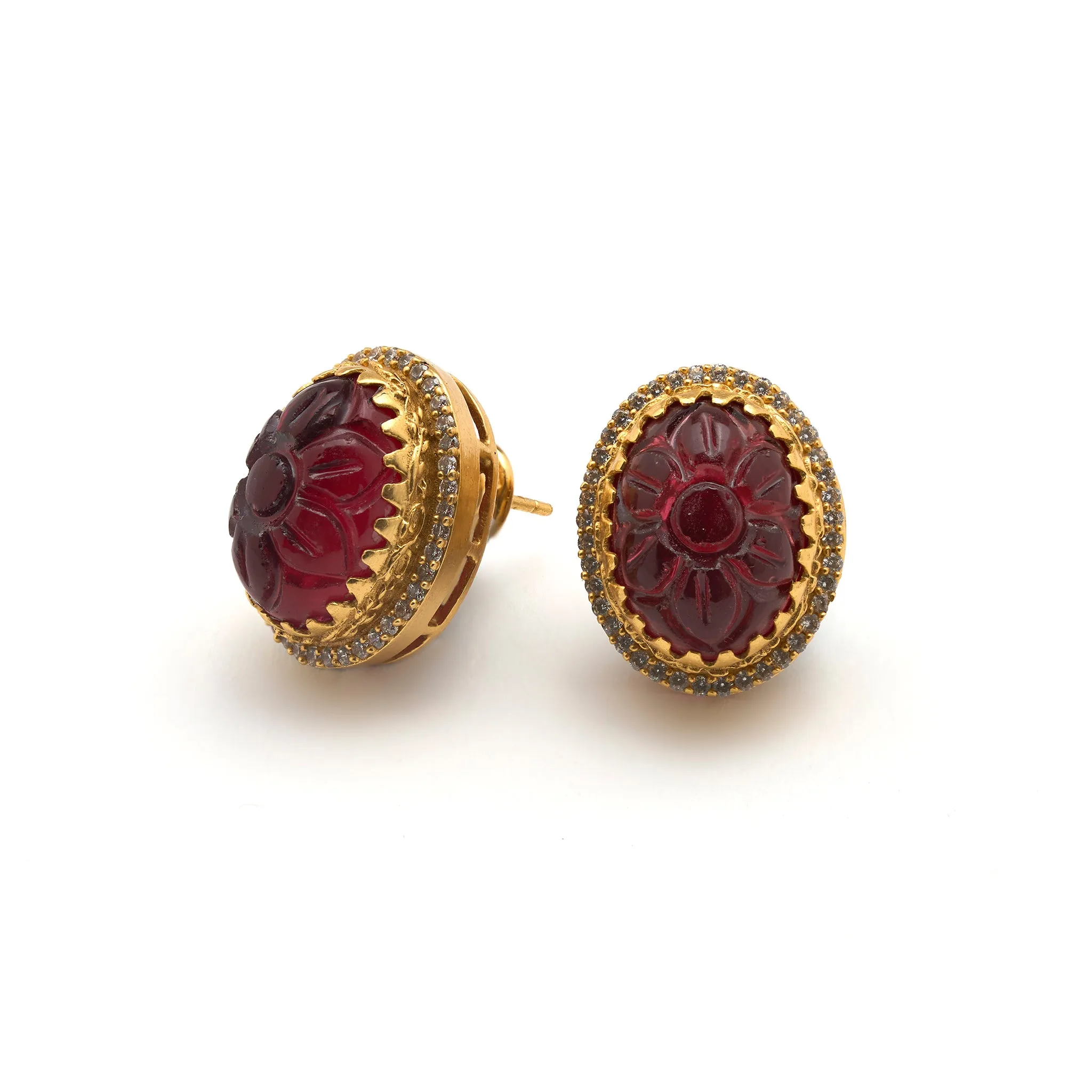 Gulmohar Crimson Studs