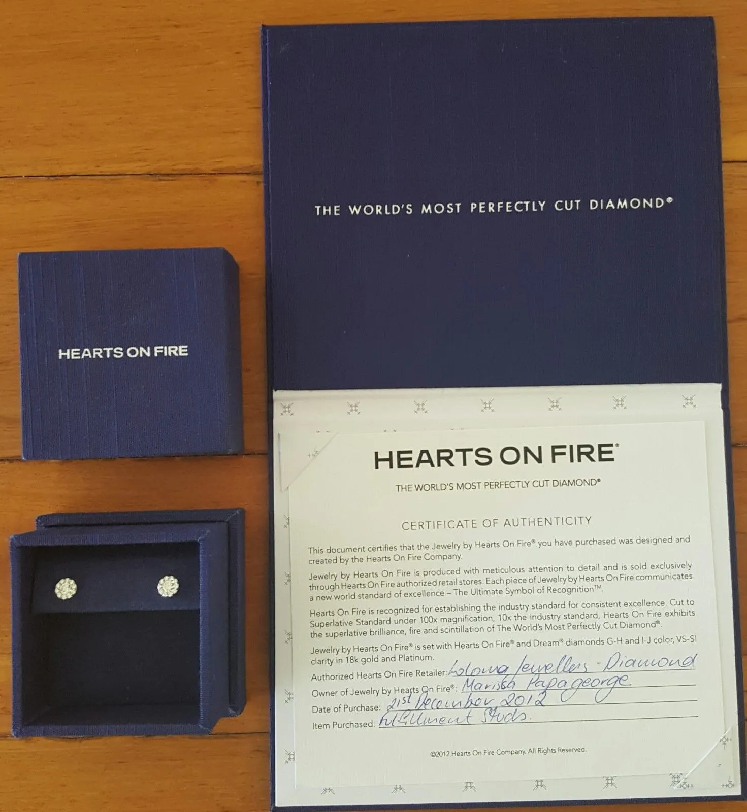 Hearts on Fire 0.50tcw Ideal Cut Diamond Fulfilment Earrings in 18ct White Gold