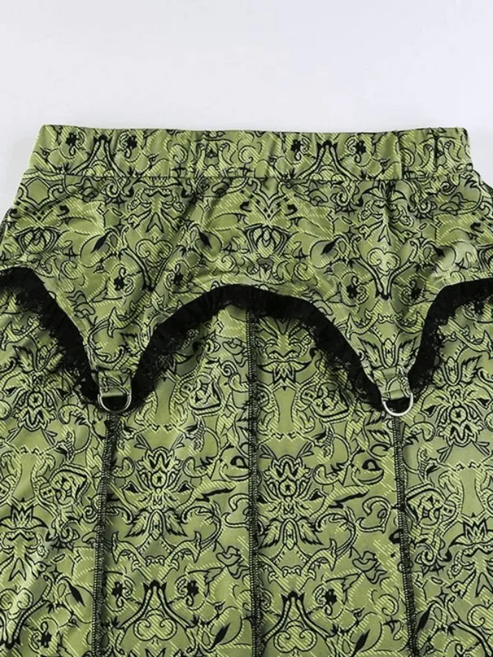 Joskaa Vintage Mermaid Patchwork Printed Maxi Skirt