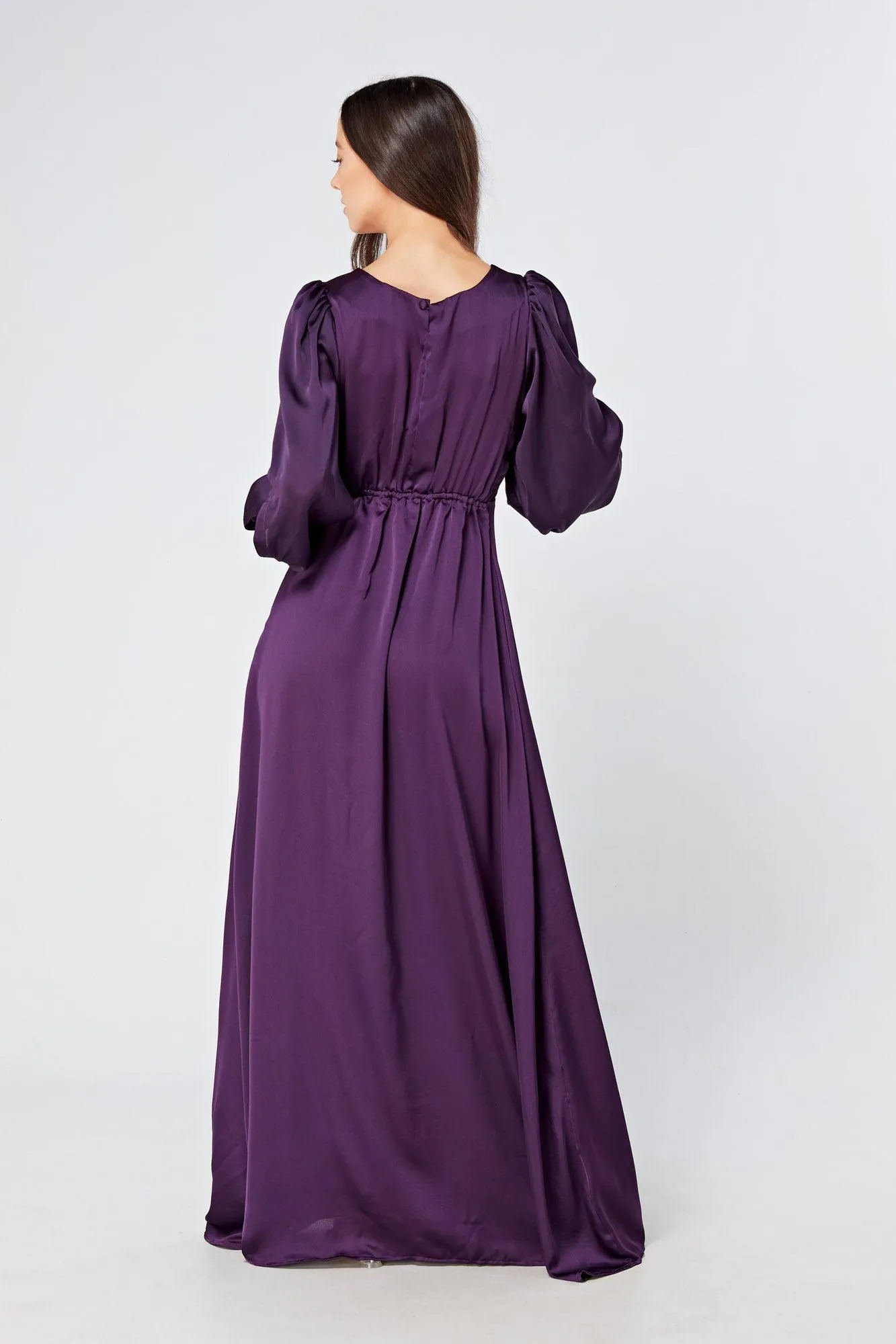 Lila Purple Knotted Front Soft Crepe Maxi Dress