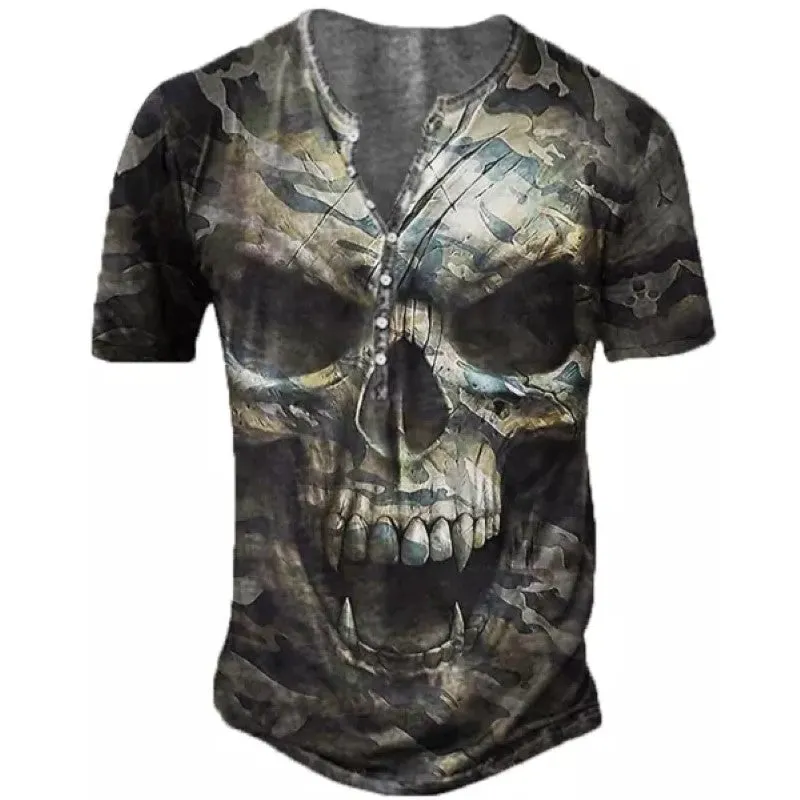 Men's Camouflage Henley T-Shirt