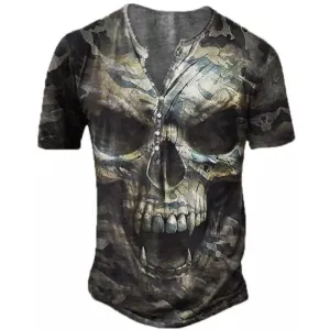 Men's Camouflage Henley T-Shirt