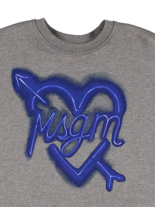 MSGM   Heart logo maxi cotton sweatshirt 