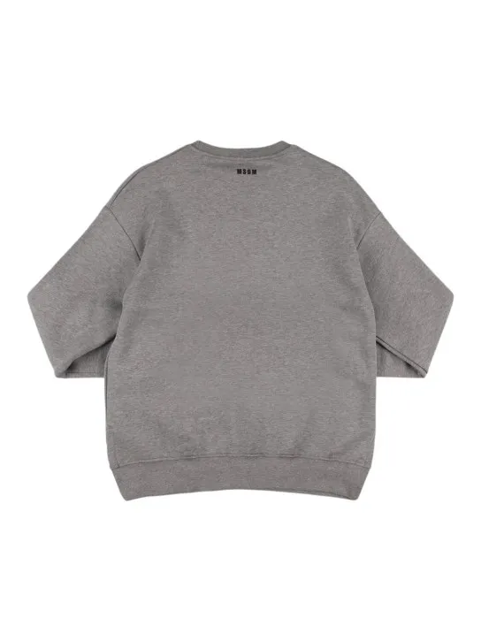 MSGM   Heart logo maxi cotton sweatshirt 
