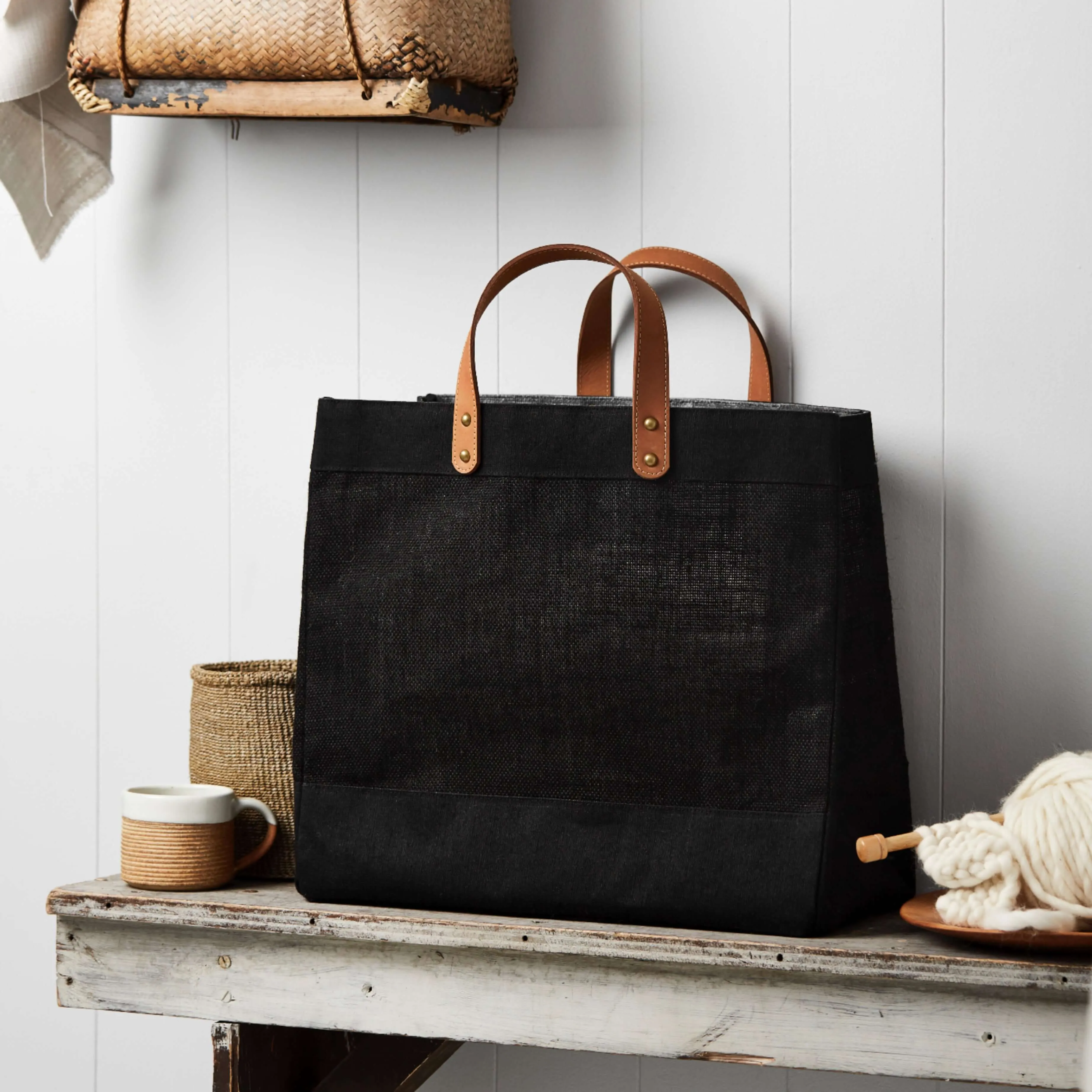 Original Market Tote - Black Jute
