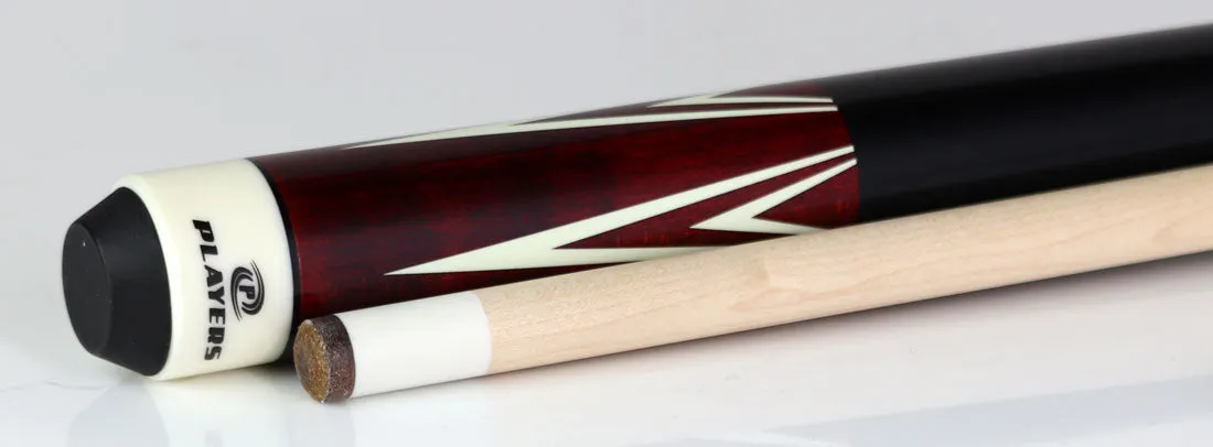 Players Classic Series Crimson Stained Maple 4 Point Graphic Pool Cue - C801