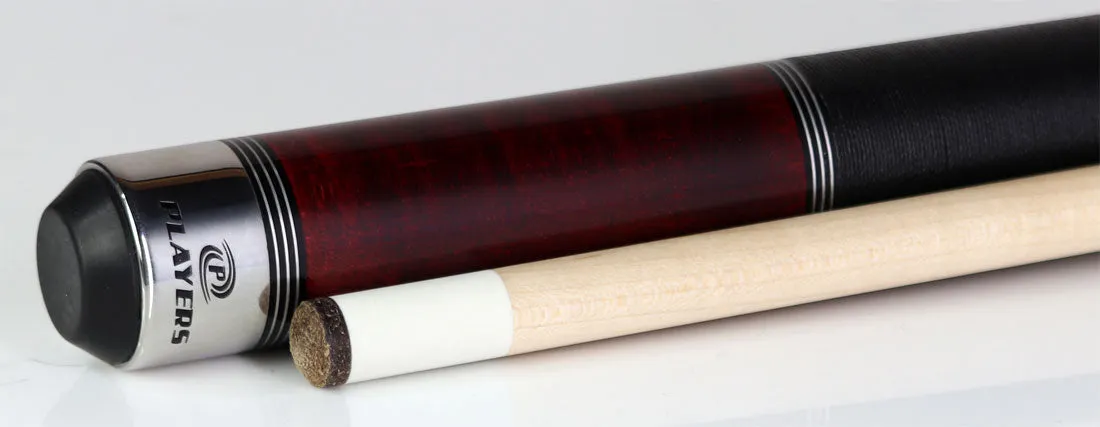 Players Classic Series Crimson Stained Maple with Linen Wrap Pool Cue - C960