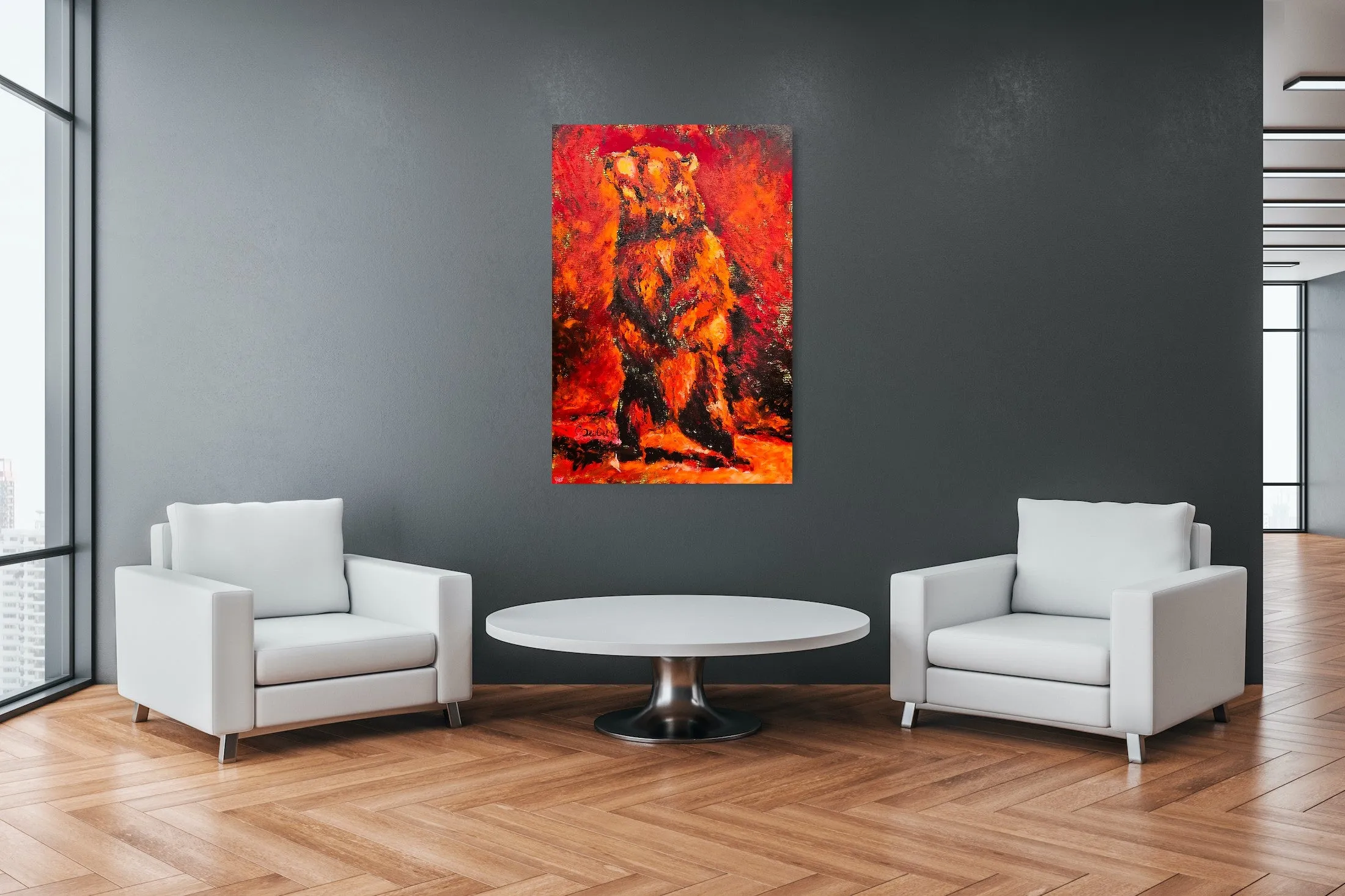 Red Bear Painting
