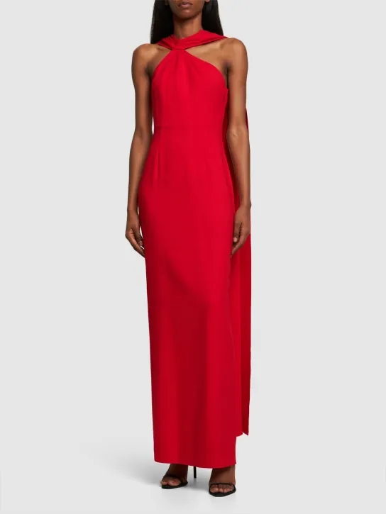 Roland Mouret   Asymmetric stretch cady maxi dress 