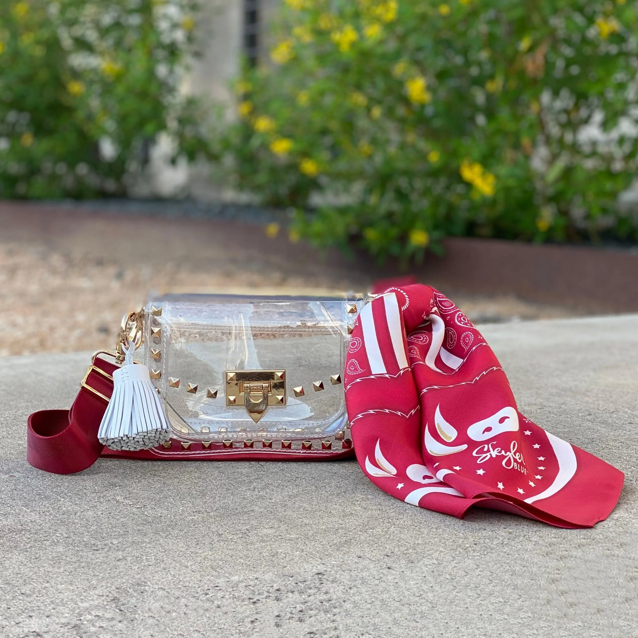 The Fayetteville Clear Small Studded Bag