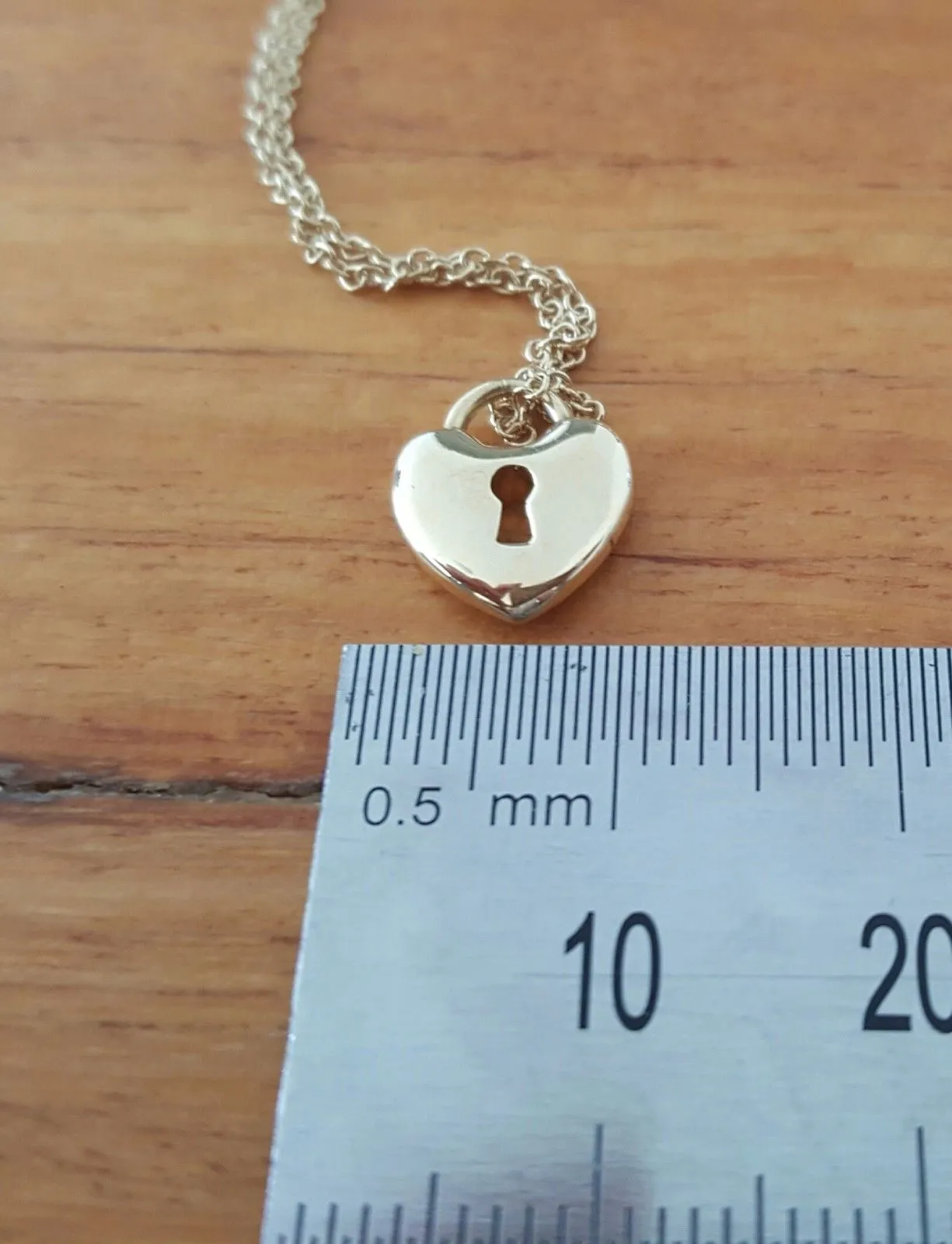 Tiffany & Co. 18ct Yellow Gold Mini Heart with Lock on 16" Chain
