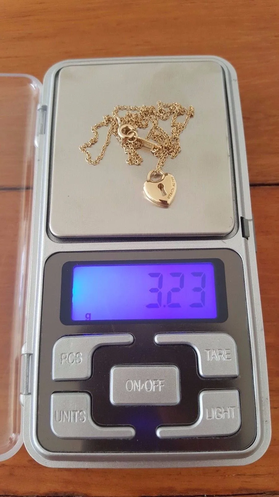 Tiffany & Co. 18ct Yellow Gold Mini Heart with Lock on 16" Chain